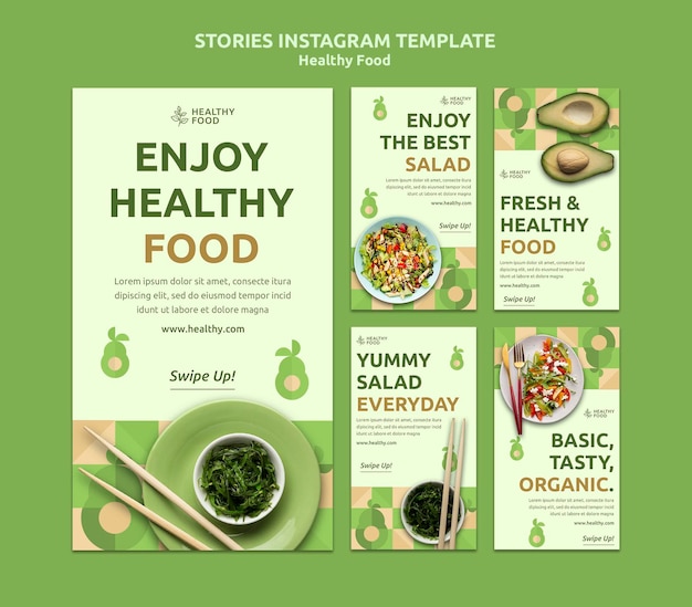 PSD healthy food instagram stories