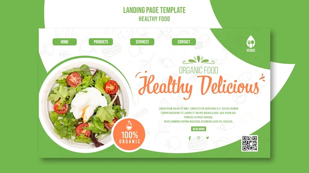 PSD healthy food landing page template