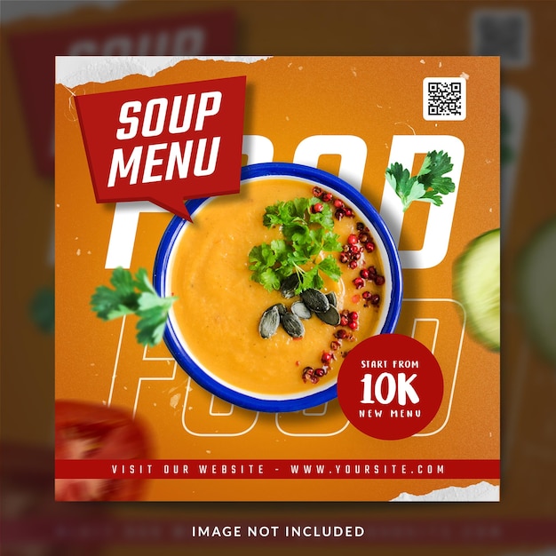 Healthy food menu instagram social media post template