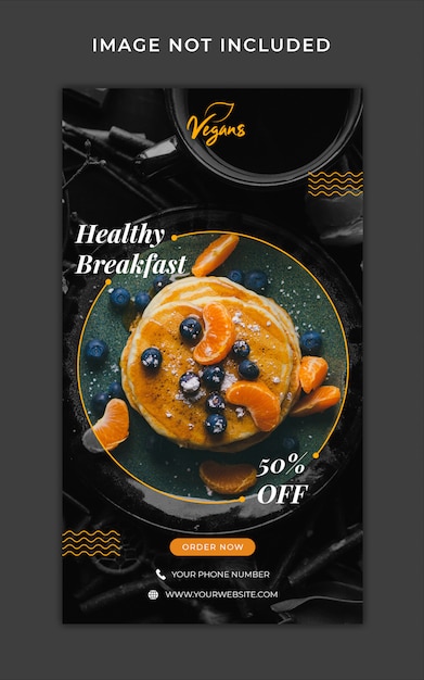 Healthy food menu promotion instagram stories banner template