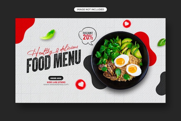 Healthy food promotion social media post and web banner template design