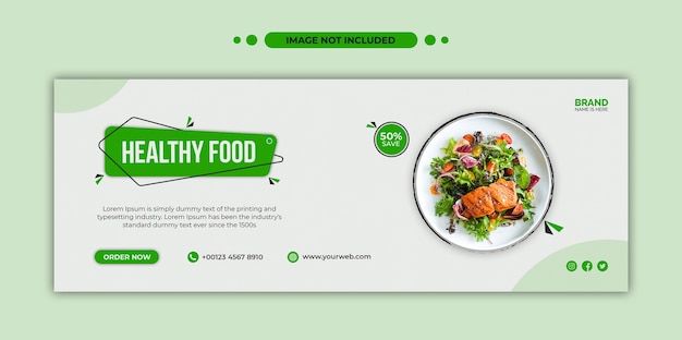 Healthy food recipe promotion facebook timeline cover and web banner template