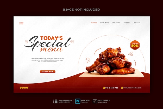 Healthy food or restaurant web banner template