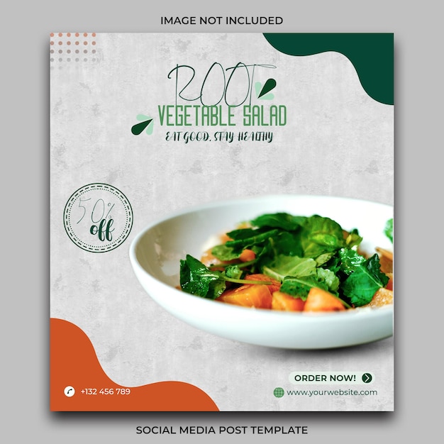 Healthy food social media banner template premium psd