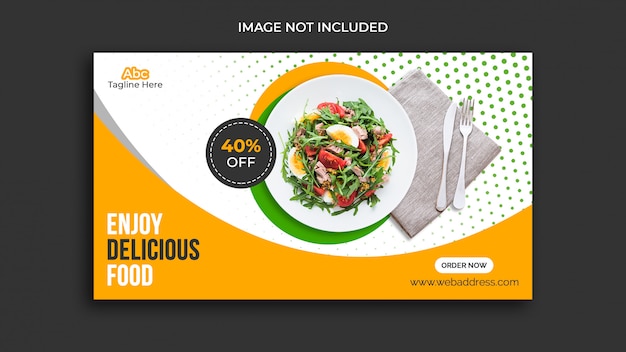 PSD healthy food social media banner template