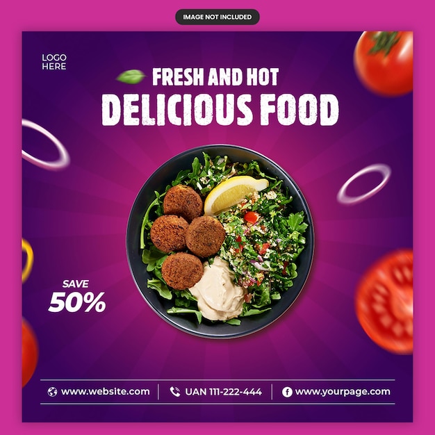 Healthy food social media promotion and instagram post template design