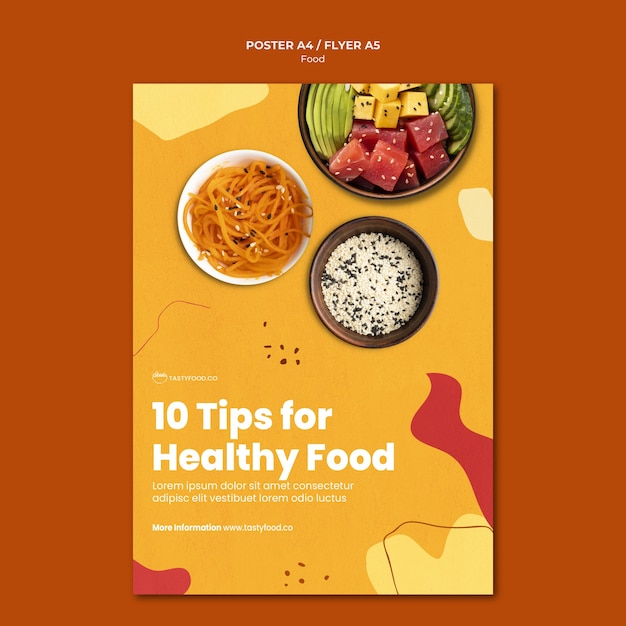 Healthy food tips poster template