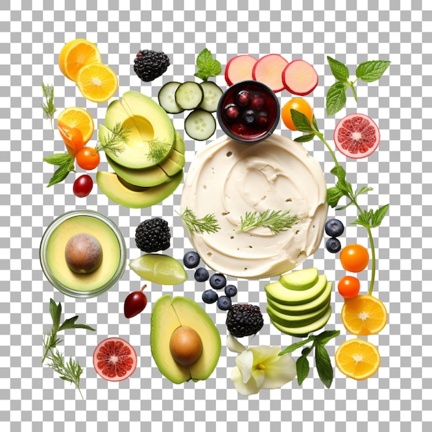 Healthy food on transparent background