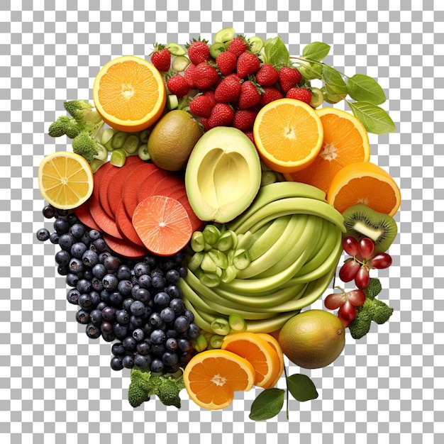 PSD healthy food on transparent background