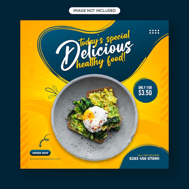 PSD healthy food and vegetable social media and instagram post banner template