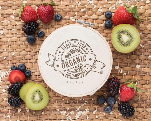 Healthy fruits mock-up