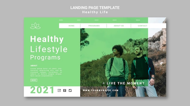 Healthy lifestyle landing page