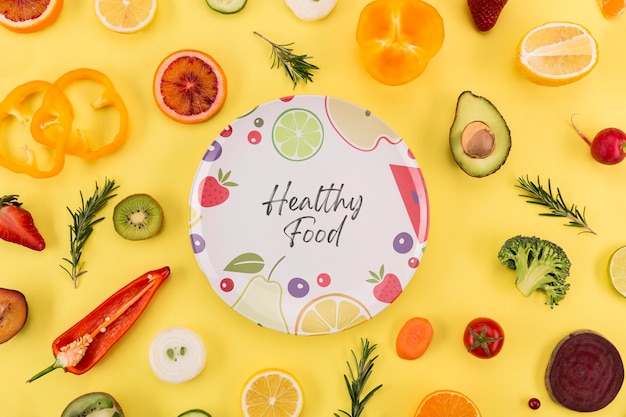 healthy lifestyle of organic food top view