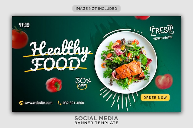 Healthy menu  promotion social media banner template