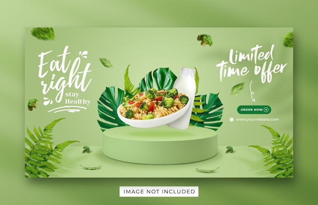 PSD healthy menu promotion web banner template