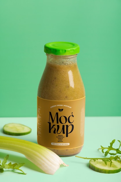 PSD healthy and nutritious green drink mock-up