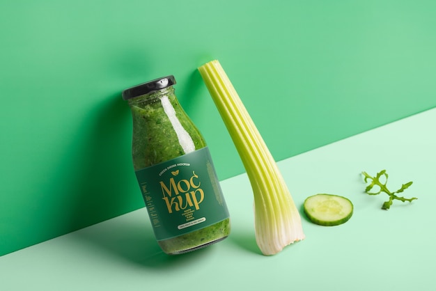 PSD healthy and nutritious green drink mock-up