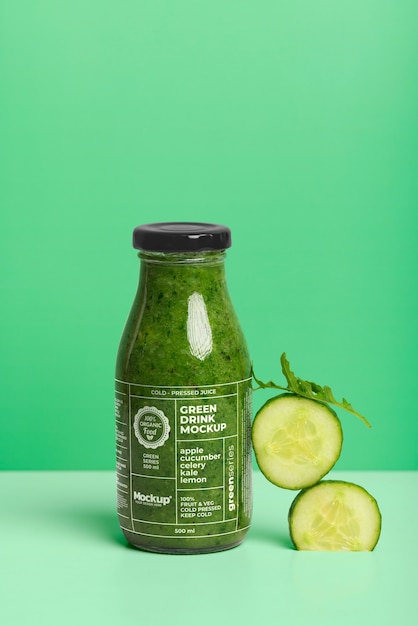 Healthy and nutritious green drink mock-up