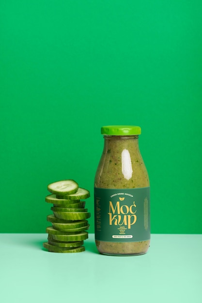 PSD healthy and nutritious green drink mock-up