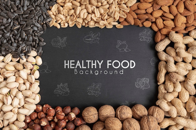 PSD healthy nuts assortment mock-up