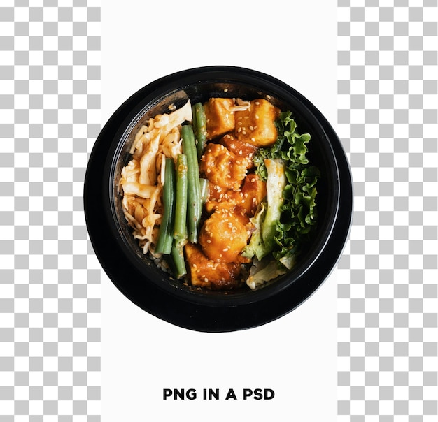 healthy organic tofu salad bowl png in a psd