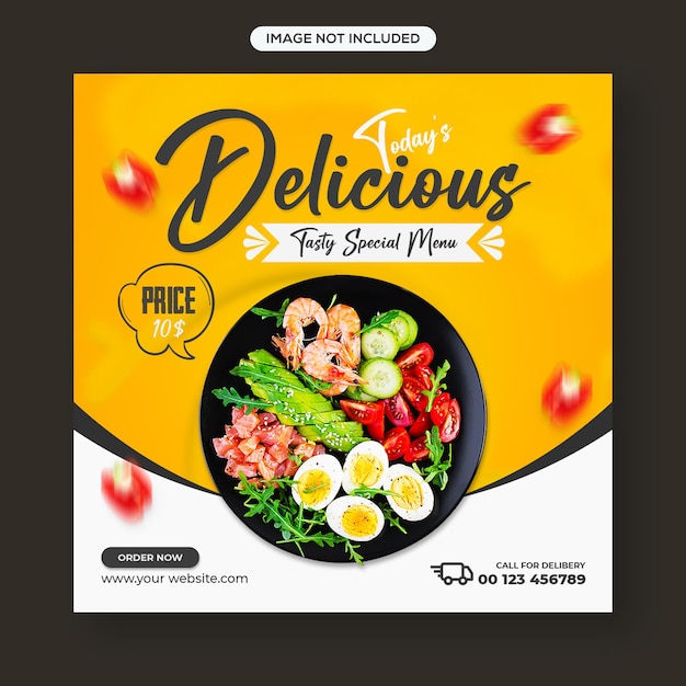 Healthy special vegetable food menu promotion social media facebook or instagram post template