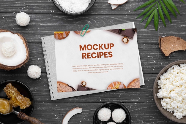 Mockup di ricette di dolci sani