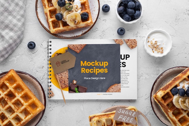 PSD mockup di ricette di dolci sani