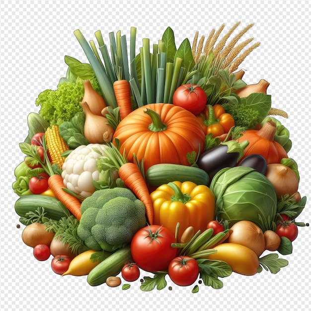 PSD healthy vegetable abundance png