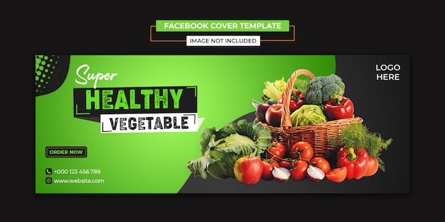 Healthy vegetable food social media and cover template