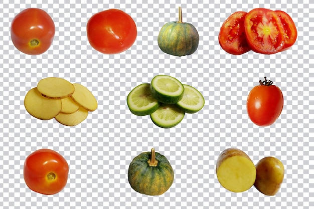 Healthy vegetables transparent background