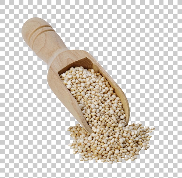 PSD healthy white quinoa seeds isolated healthy food habits and concept of balanced diet png transparency