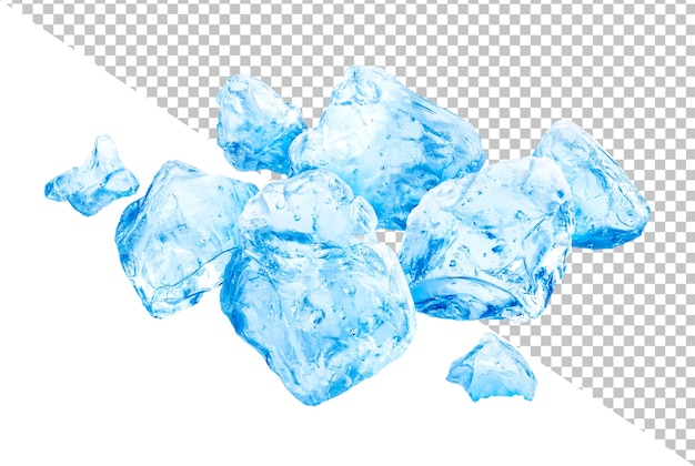 Heap of crushed ice isolated on white background with clipping path