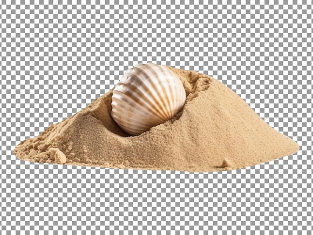 PSD heap of dry beach sand isolated on transparent background