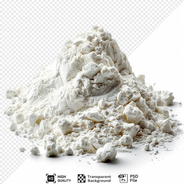 PSD heap of flour on transparent background the image shows a pile of flour on a transparent background with a white sky in the background png psd