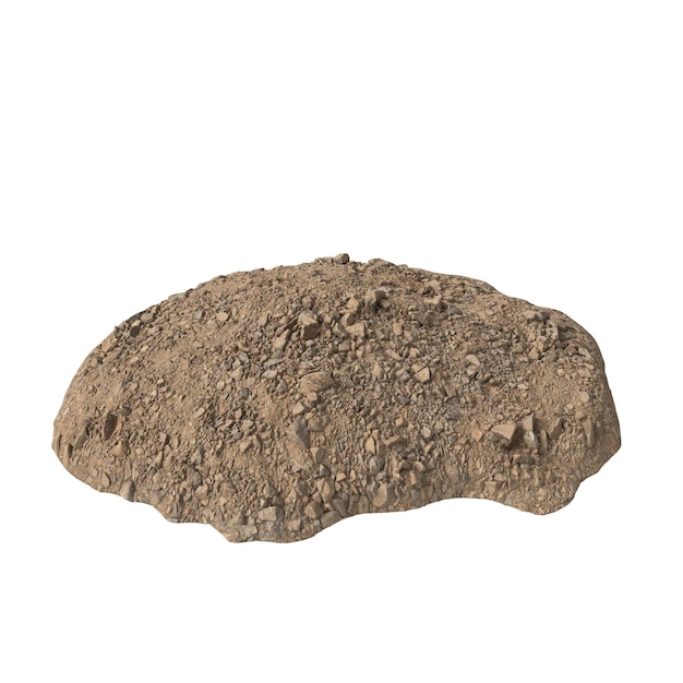 Heap of rubble and debris isolated transparent background 3d rendering