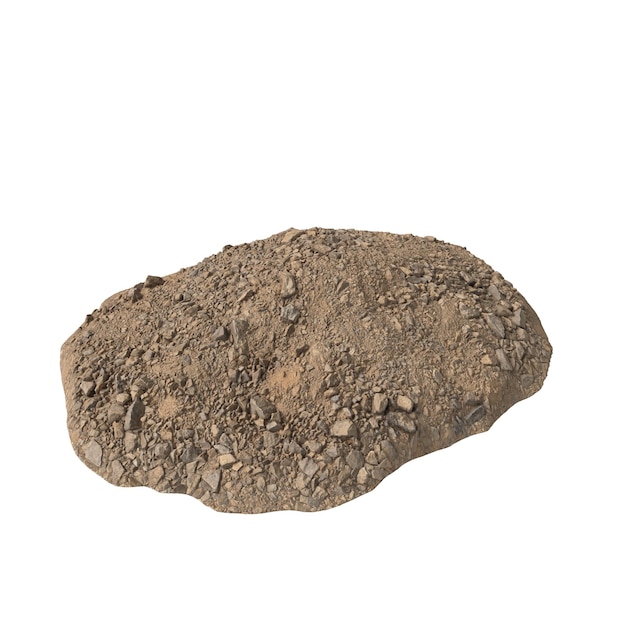 heap of rubble and debris isolated transparent background 3d rendering