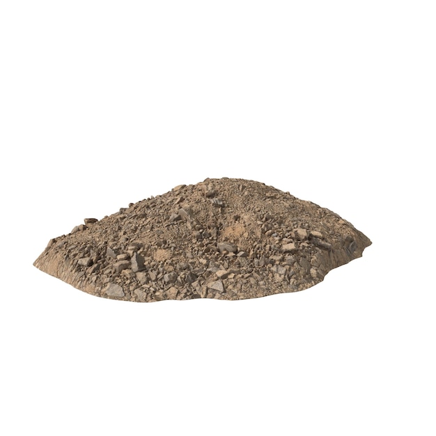 PSD heap of rubble and debris isolated transparent background 3d rendering