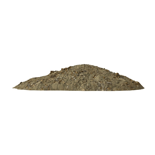 Heap of rubble and debris isolated transparent background 3d rendering