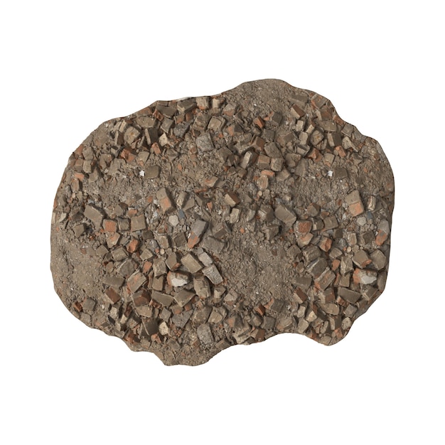 heap of rubble and debris isolated transparent background 3d rendering
