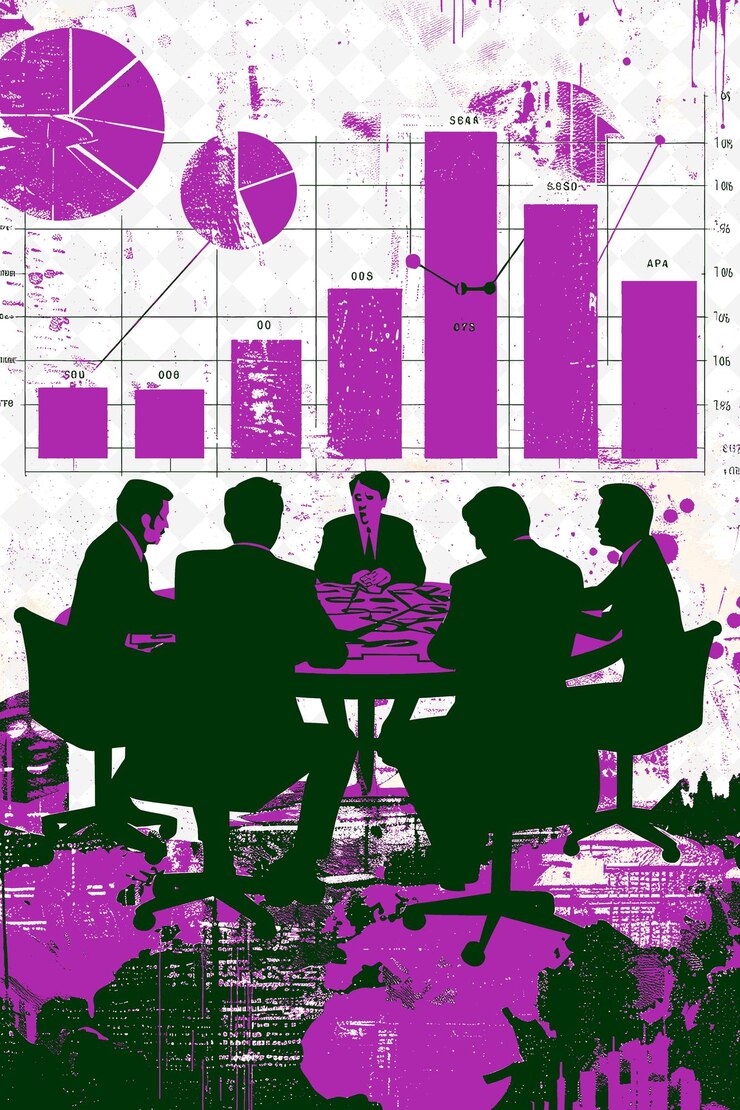 PSD hearing with a presidential candidate and financial experts flat illustration election campaign