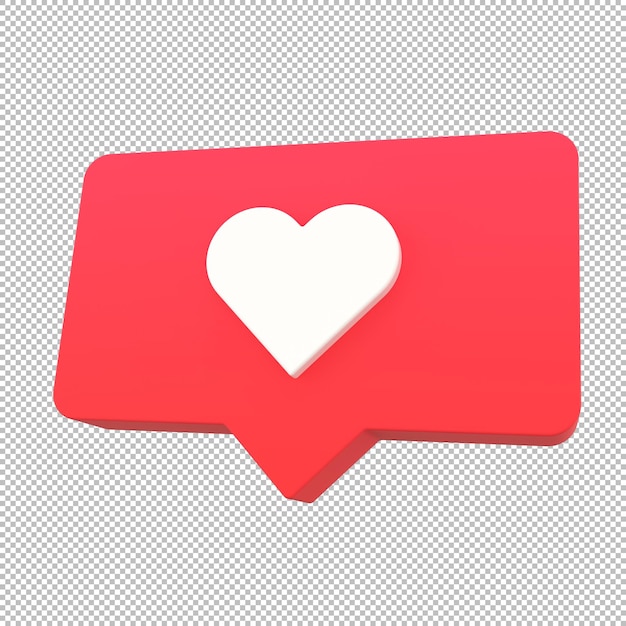 Heart 3D Icon with Matte Finish in Transparent Background