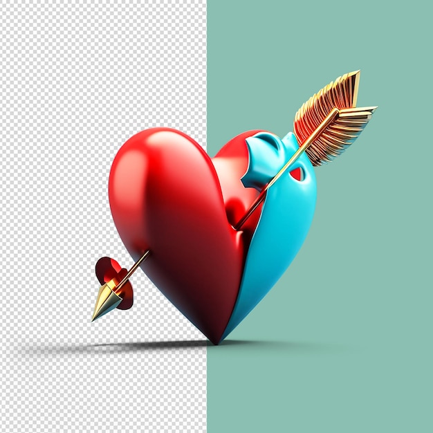 PSD heart 3d render psd