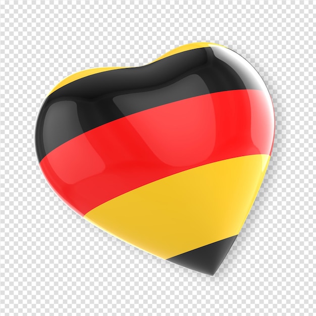 PSD heart in 3d render with flag of germany