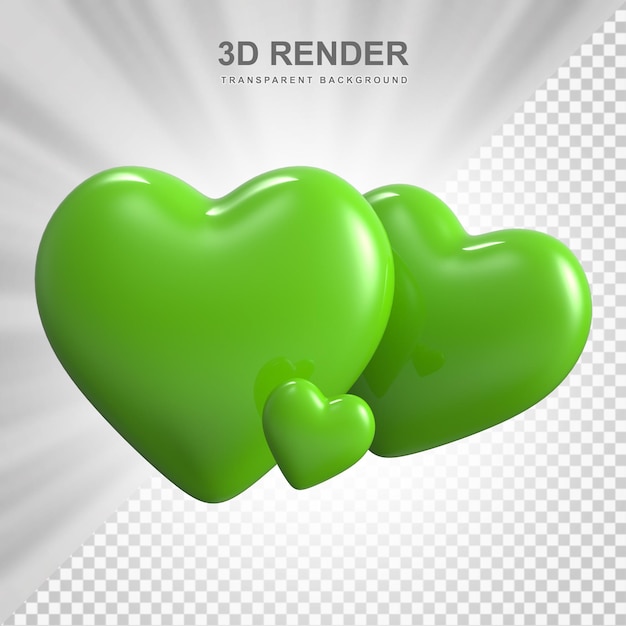 PSD heart 3d render