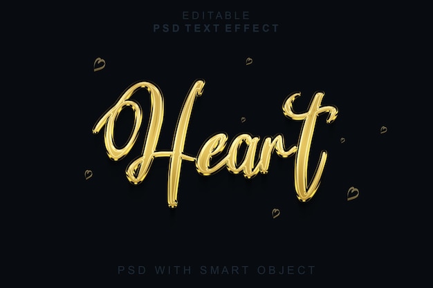 heart 3d text style effect