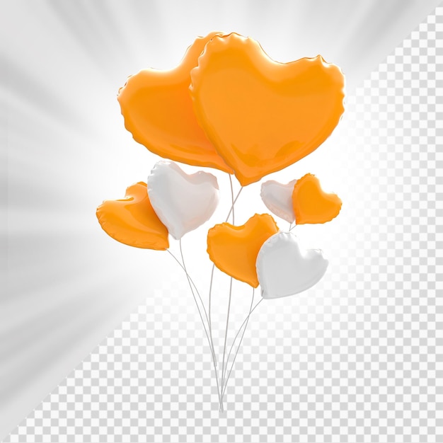 PSD heart balloon 3d render