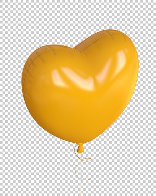 Heart balloons on transparent background 3d rendering illustration