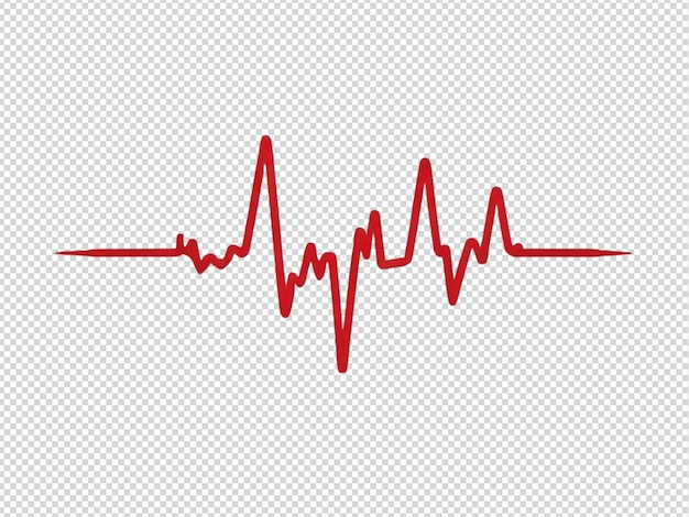 PSD heart beat on ecg red heartbeat line png transparent