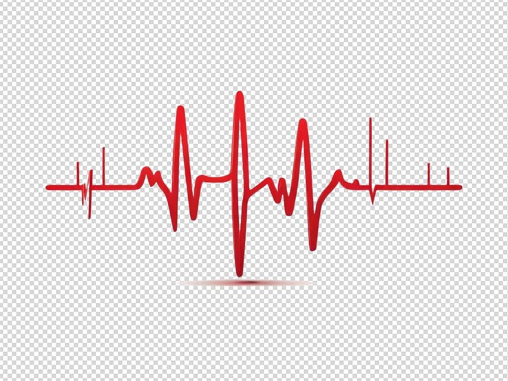 PSD heart beat on ecg red heartbeat line png transparent